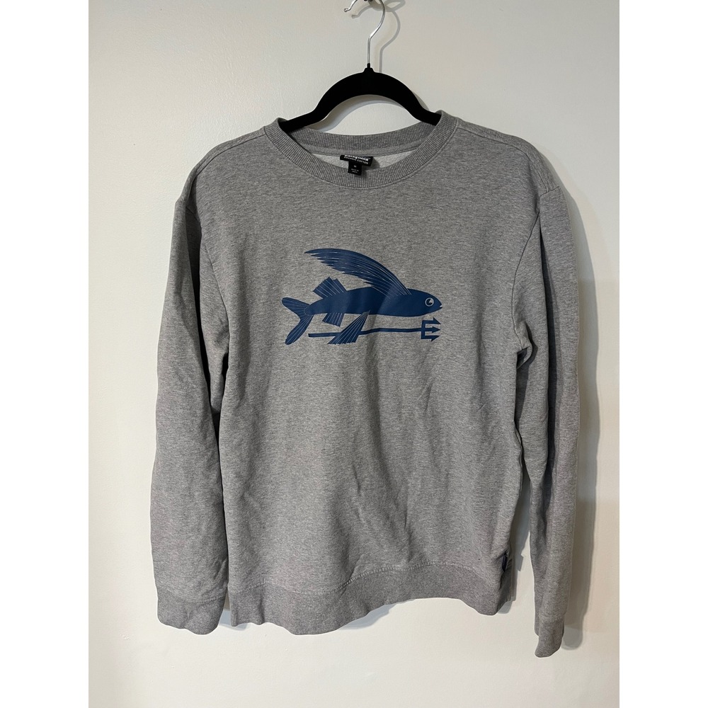 Patagonia Mens Flying Fish Trident Organic Cotton Sweatshirt Gray Medium M